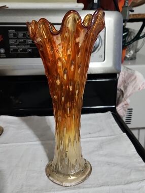 1910 Marigold Carnival Glass Tree Trunk Vase